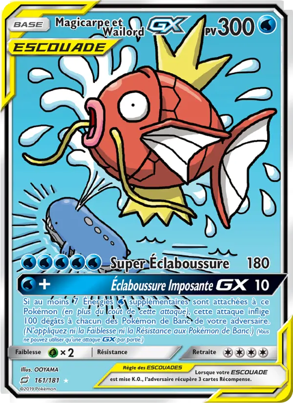 Magicarpe et Wailord GX — Carte Pokémon 161 Duo de Choc