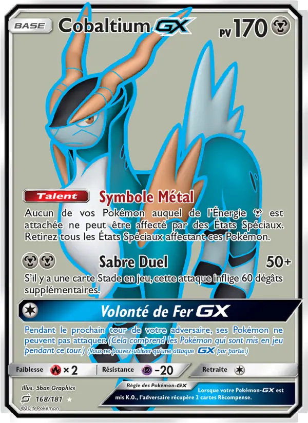 168/181 - Cobaltium GX — Carte Pokémon Duo de Choc 168/181