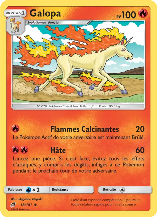 018/181 - Galopa — Carte Pokémon Duo de Choc 18/181