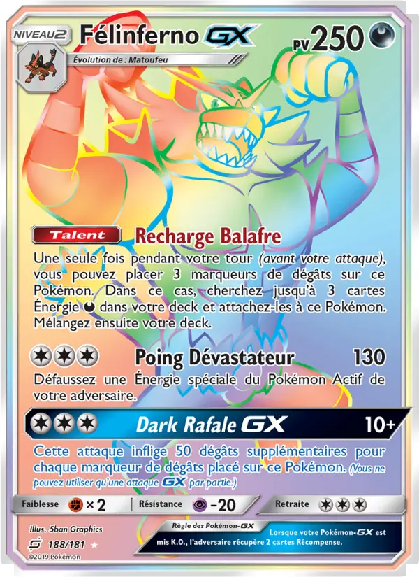 Félinferno GX — Carte Pokémon 188 Duo de Choc