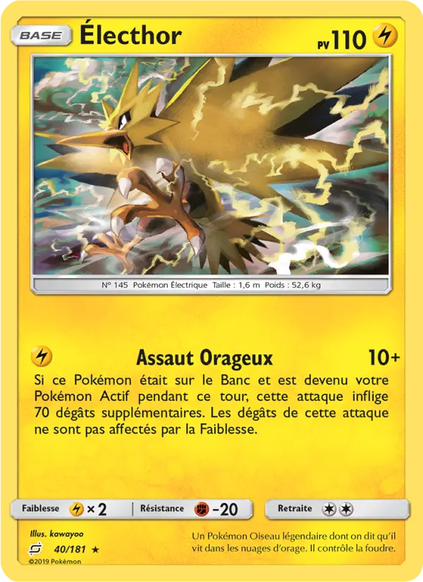 040/181 - Électhor — Carte Pokémon Duo de Choc 40/181