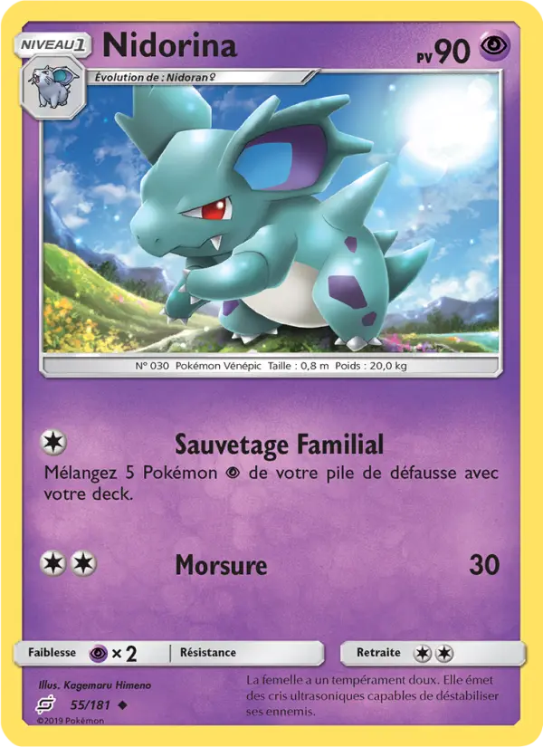055/181 - Nidorina — Carte Pokémon Duo de Choc 55/181