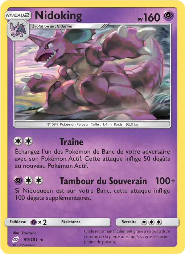 059/181 - Nidoking — Carte Pokémon Duo de Choc 59/181
