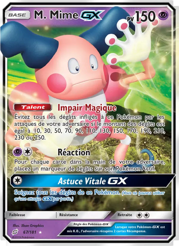067/181 - M. Mime GX — Carte Pokémon Duo de Choc 67/181