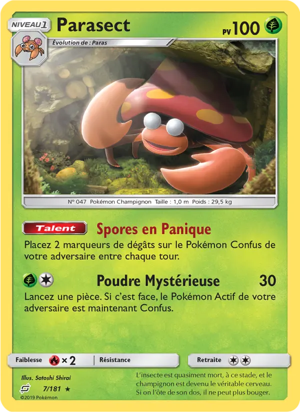007/181 - Parasect — Carte Pokémon Duo de Choc 7/181