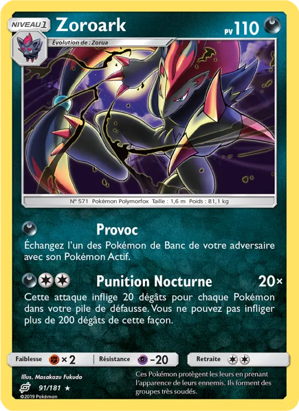 Zoroark — Carte Pokémon 91 Duo de Choc