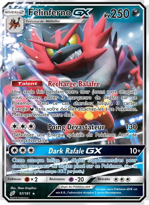 Félinferno GX — Carte Pokémon 97 Duo de Choc