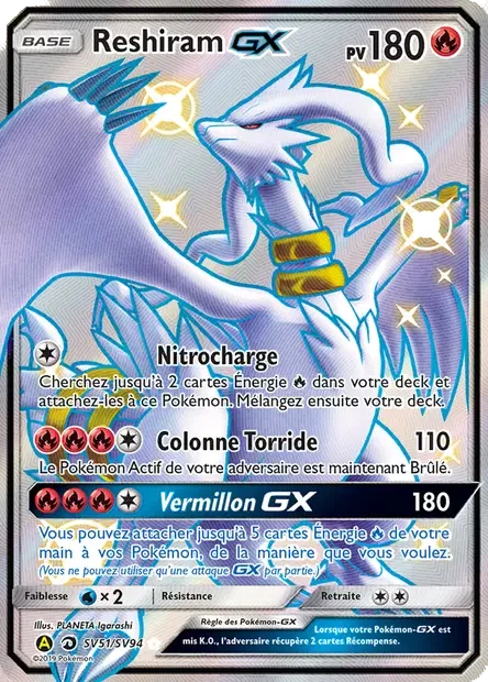 SV51/094 - Reshiram GX — Carte Pokémon Destinées Occultes Coffre Étincelant SV51/94