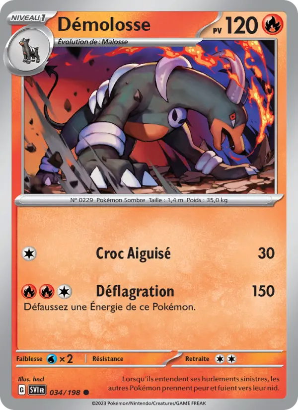 034/198 - Démolosse — Carte Pokémon Écarlate et Violet 034/198
