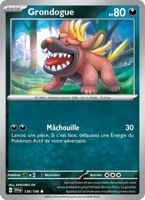 Grondogue — Carte Pokémon 136 Écarlate et Violet