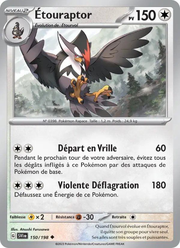 Étouraptor — Carte Pokémon 150 Écarlate et Violet
