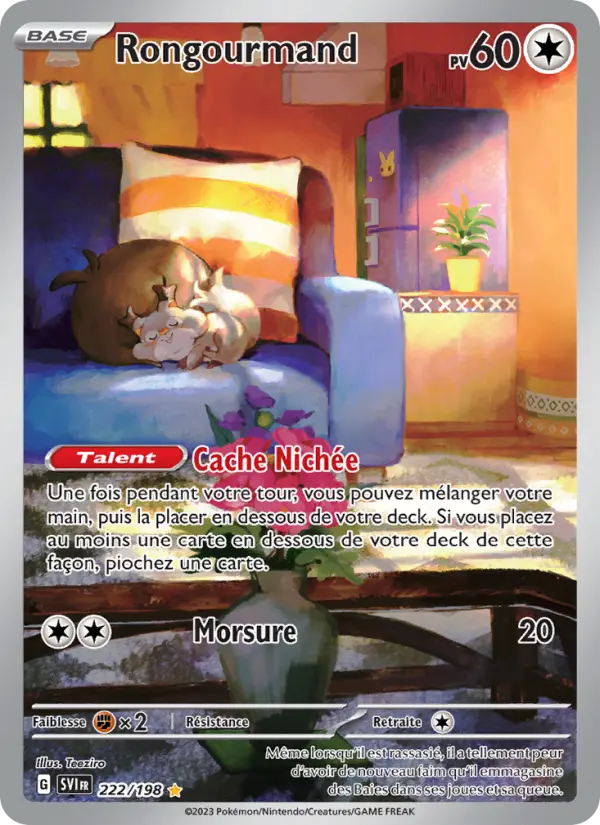 Rongourmand — Carte Pokémon 222 Écarlate et Violet
