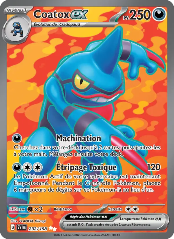 Coatox-ex — Carte Pokémon 232 Écarlate et Violet