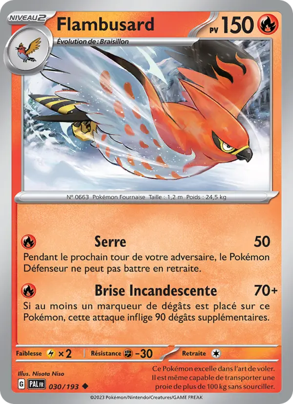030/193 - Flambusard — Carte Pokémon Évolutions à Paldea 030/193