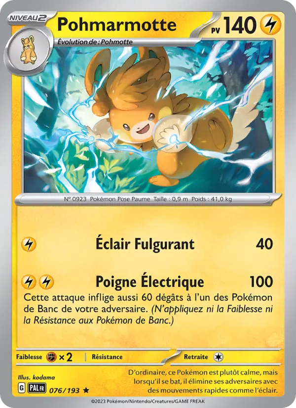 Pohmarmotte — Carte Pokémon 076 Évolutions à Paldea