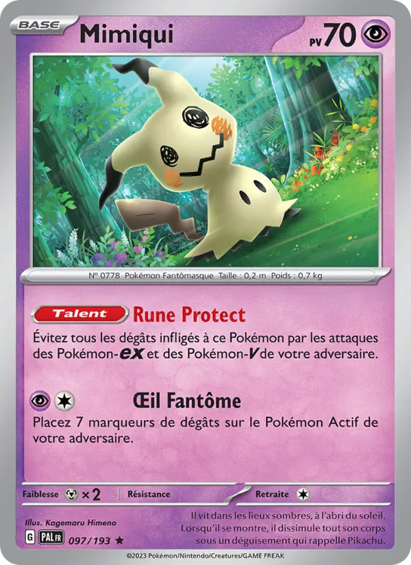 097/193 - Mimiqui — Carte Pokémon Évolutions à Paldea 097/193