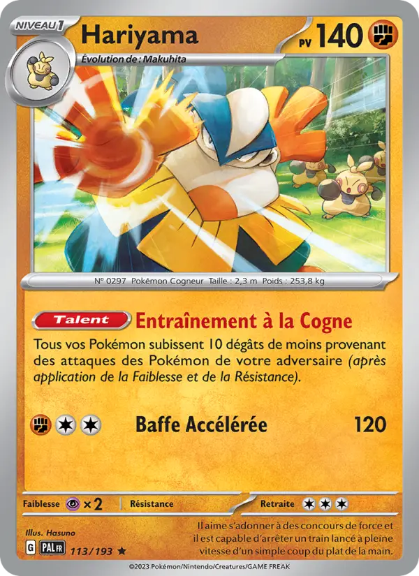 113/193 - Hariyama — Carte Pokémon Évolutions à Paldea 113/193