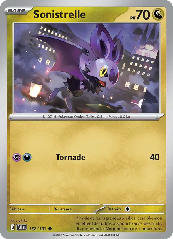 152/193 - Sonistrelle — Carte Pokémon Évolutions à Paldea 152/193