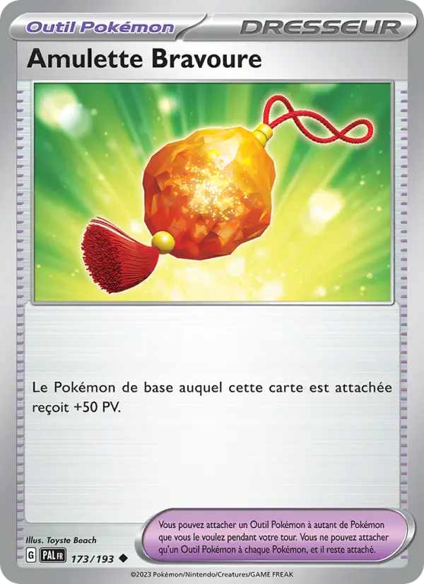 Amulette Bravoure — Carte Pokémon 173 Évolutions à Paldea