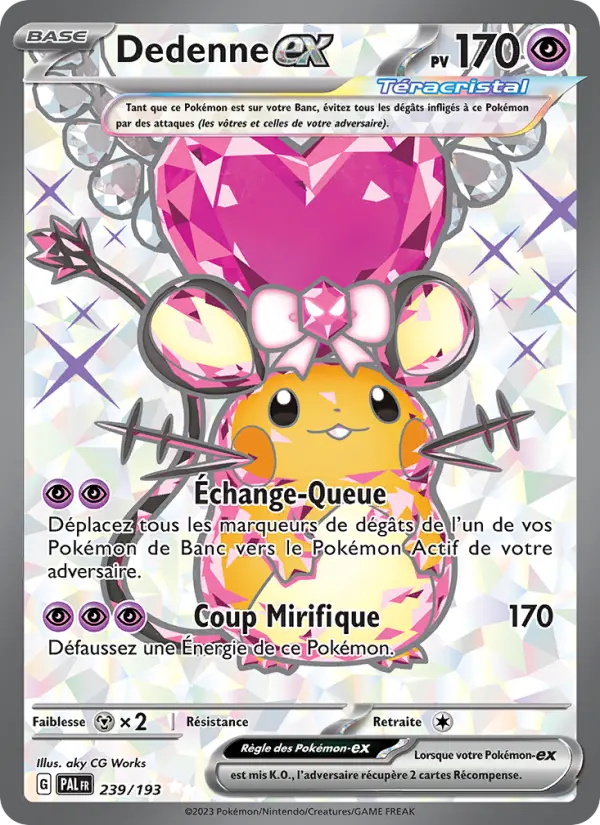 239/193 - Dedenne EX — Carte Pokémon Évolutions à Paldea 239/193