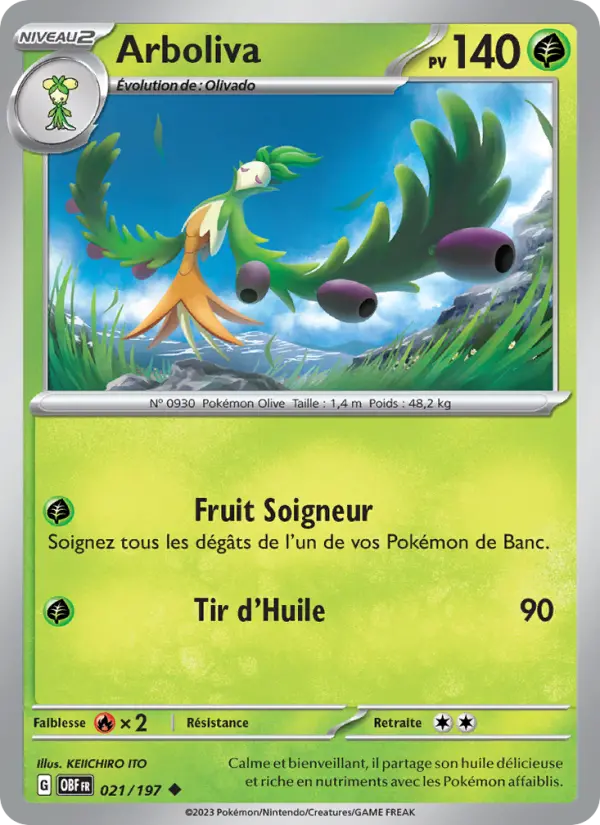 Arboliva — Carte Pokémon 021 Flammes Obsidiennes