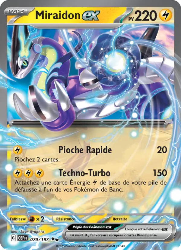 Miraidon-ex — Carte Pokémon 079 Flammes Obsidiennes