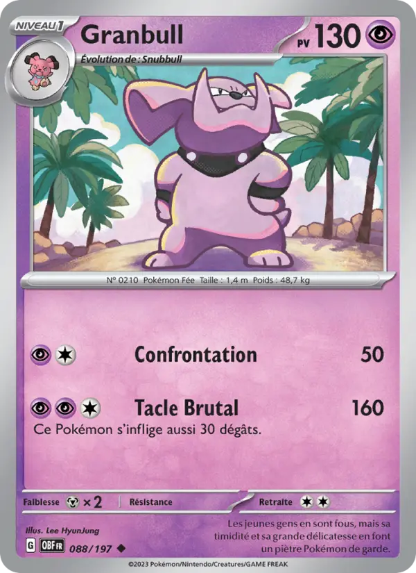 088/197 - Granbull — Carte Pokémon Flammes Obsidiennes 088/197