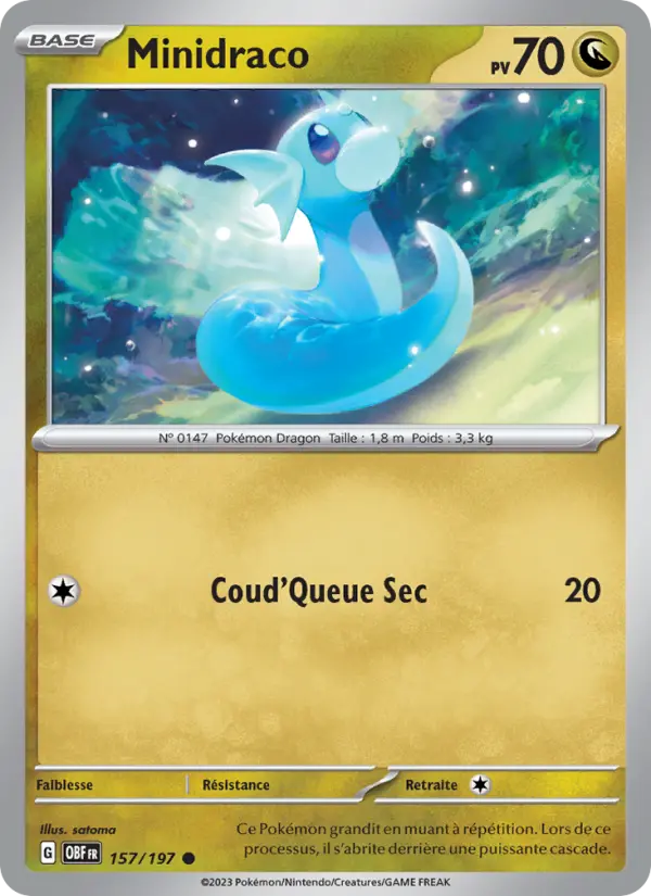157/197 - Minidraco — Carte Pokémon Flammes Obsidiennes 157/197
