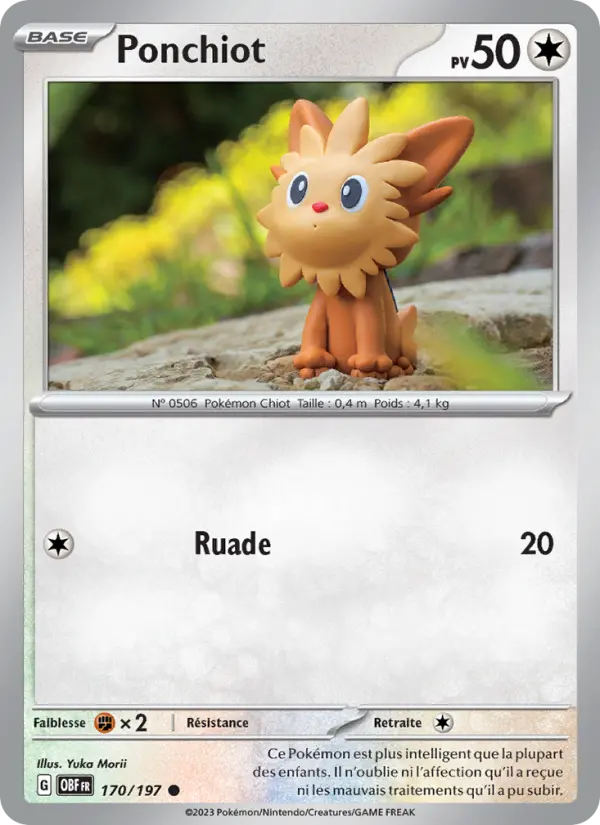 170/197 - Ponchiot — Carte Pokémon Flammes Obsidiennes 170/197