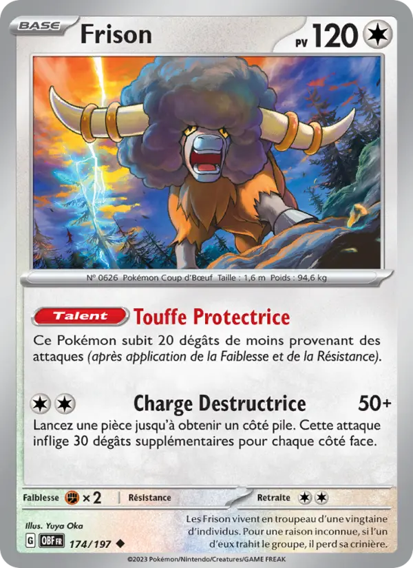Frison — Carte Pokémon 174 Flammes Obsidiennes