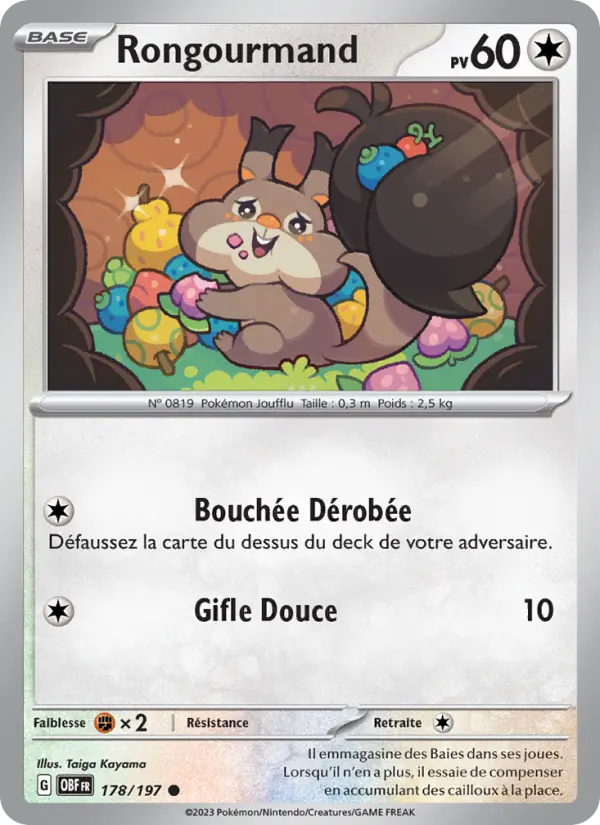 Rongourmand — Carte Pokémon 178 Flammes Obsidiennes