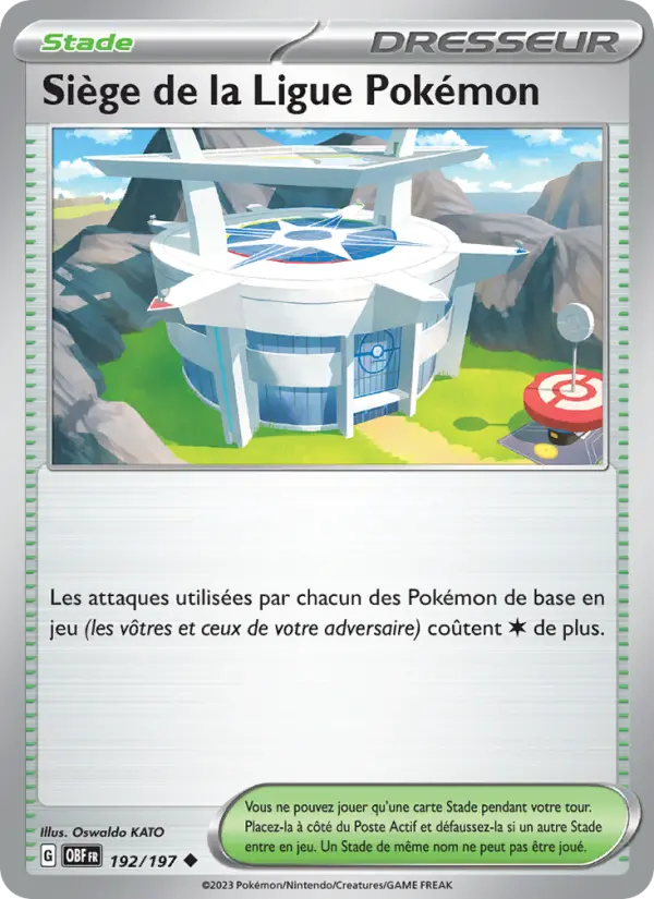 192/197 - Siège de la Ligue Pokémon — Carte Pokémon Flammes Obsidiennes 192/197