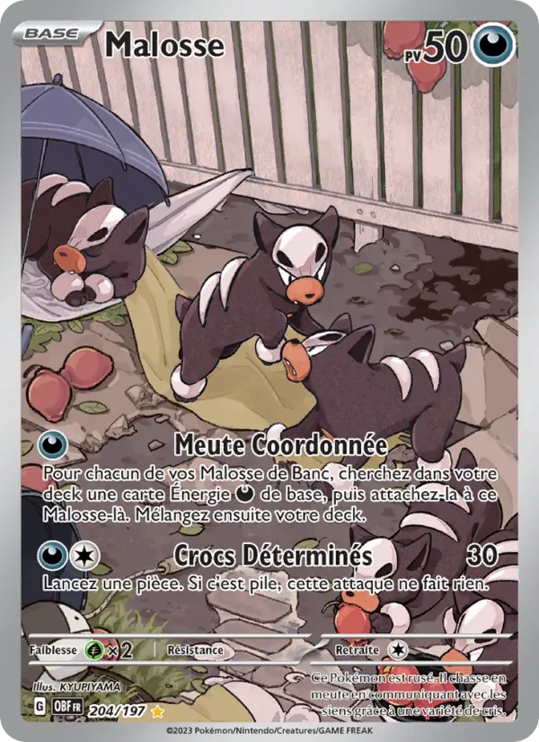 204/197 - Malosse — Carte Pokémon Flammes Obsidiennes 204/197