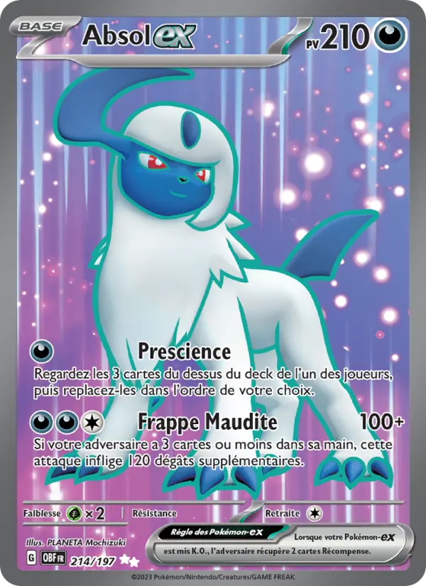 Absol-ex — Carte Pokémon 214 Flammes Obsidiennes