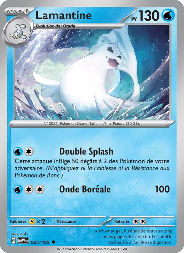 087/165 - Lamantine — Carte Pokémon 151 087/165