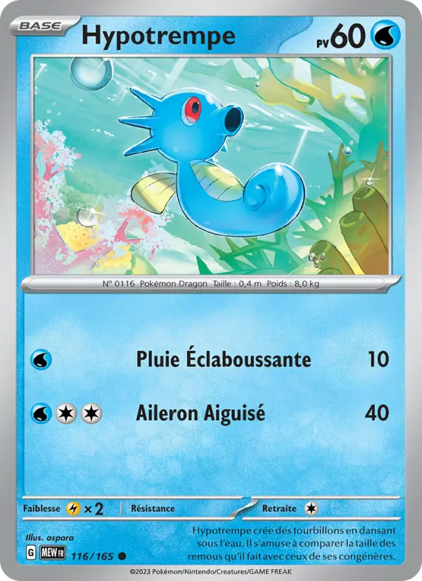 116/165 - Hypotrempe — Carte Pokémon 151 116/165