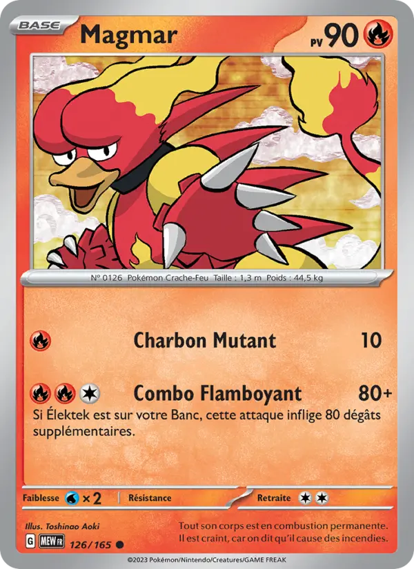 126/165 - Magmar — Carte Pokémon 151 126/165
