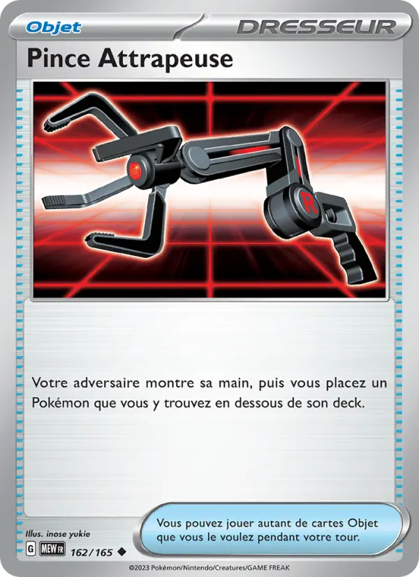 162/165 - Pince Attrapeuse — Carte Pokémon 151 162/165