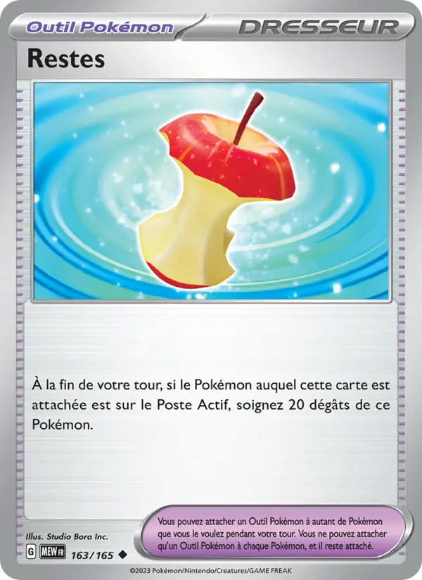 163/165 - Restes — Carte Pokémon 151 163/165