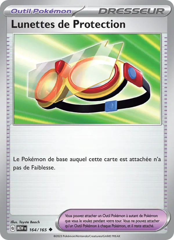 164/165 - Lunettes de Protection — Carte Pokémon 151 164/165