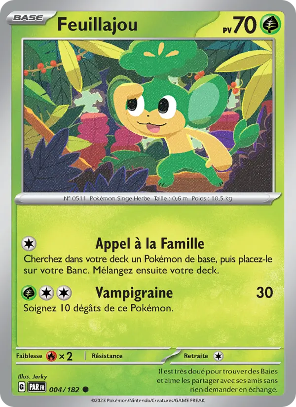 004/182 - Feuillajou — Carte Pokémon Faille Paradoxe 004/182
