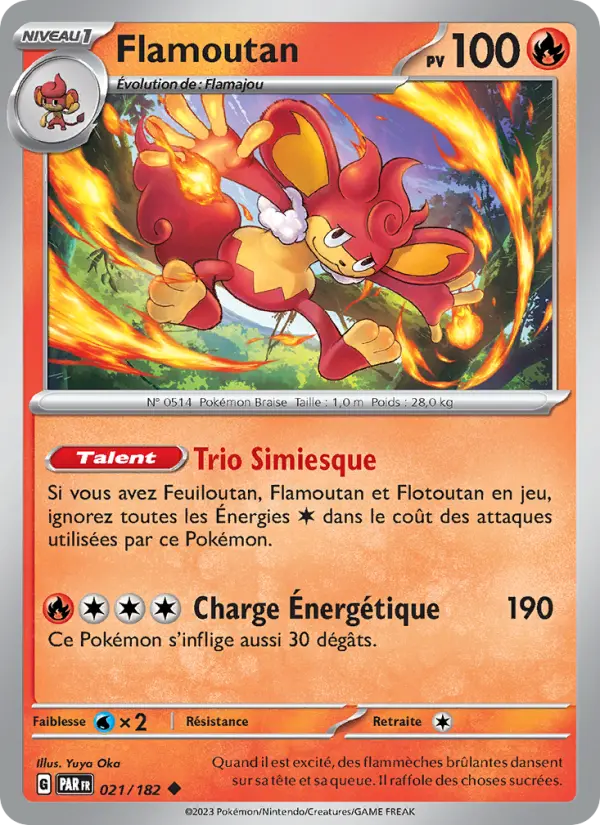 021/182 - Flamoutan — Carte Pokémon Faille Paradoxe 021/182