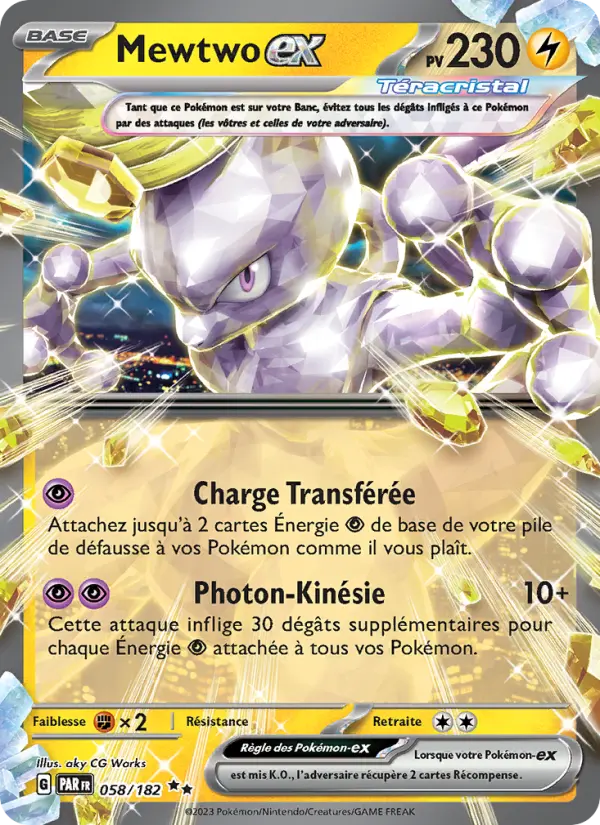 058/182 - Mewtwo EX — Carte Pokémon Faille Paradoxe 058/182