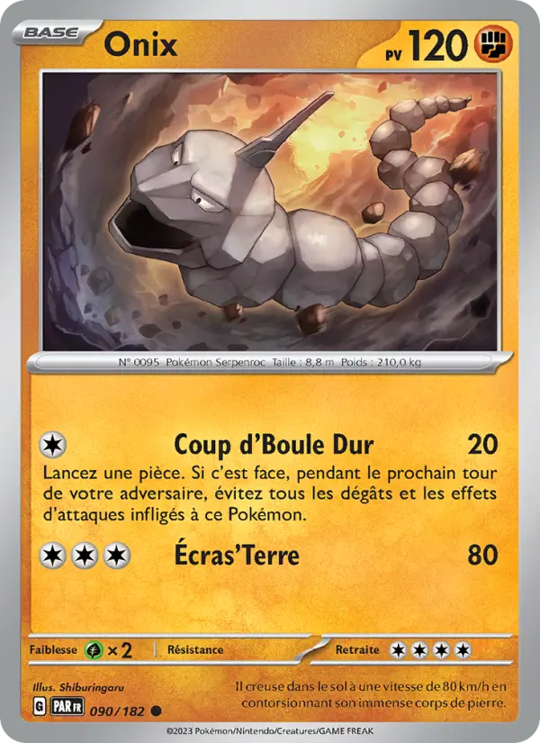 090/182 - Onix — Carte Pokémon Faille Paradoxe 090/182
