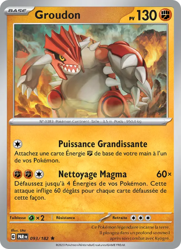 093/182 - Groudon — Carte Pokémon Faille Paradoxe 093/182
