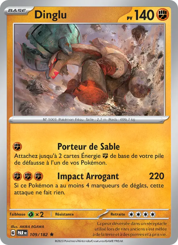 Dinglu — Carte Pokémon 109 Faille Paradoxe