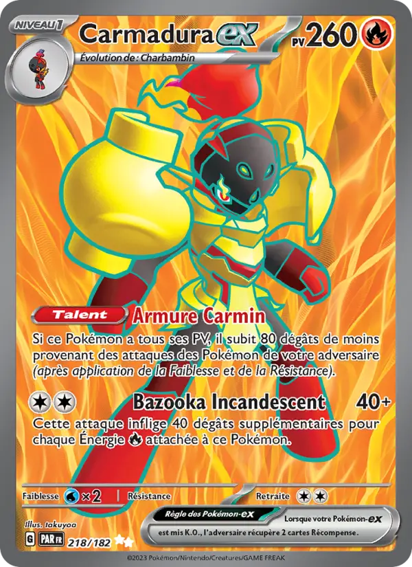 Carmadura-ex — Carte Pokémon 218 Faille Paradoxe