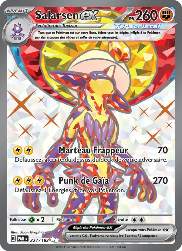 227/182 - Salarsen EX — Carte Pokémon Faille Paradoxe 227/182