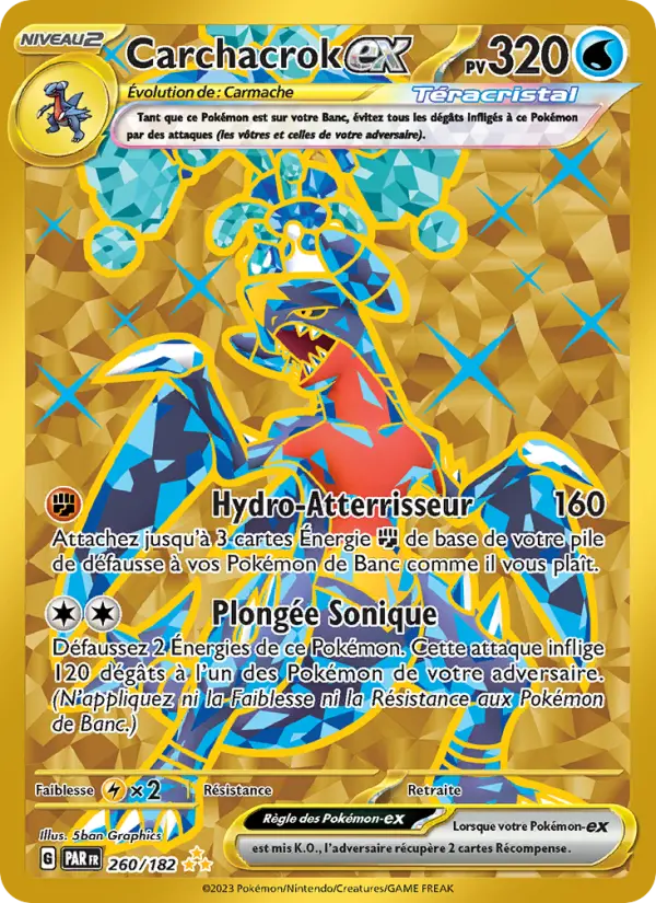 260/182 - Carchacrok EX — Carte Pokémon Faille Paradoxe 260/182