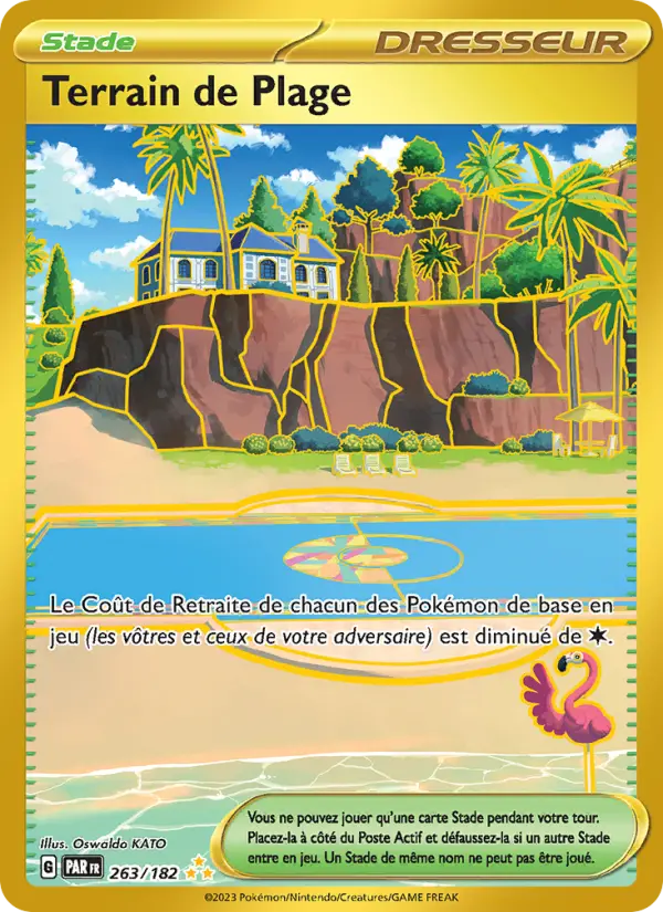 263/182 - Terrain de Plage — Carte Pokémon Faille Paradoxe 263/182
